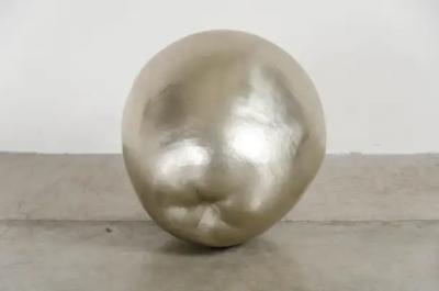 Robert Kuo Apple Sculpture White Bronze by Robert Kuo Hand Repousse Limited Edition