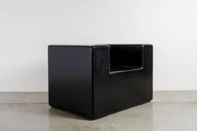 Robert Kuo Arm Rest Chair Black Lacquer by Robert Kuo Handmade Limited Edition