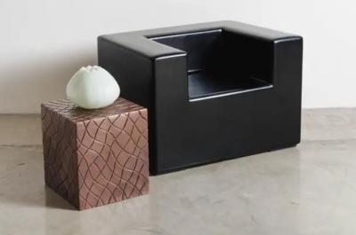 Robert Kuo Arm Rest Chair Black Lacquer by Robert Kuo Handmade Limited Edition