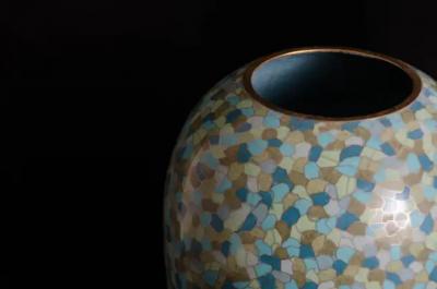 Robert Kuo Baluster Jar and Lid in Azure Colors by Robert Kuo Limited Edition