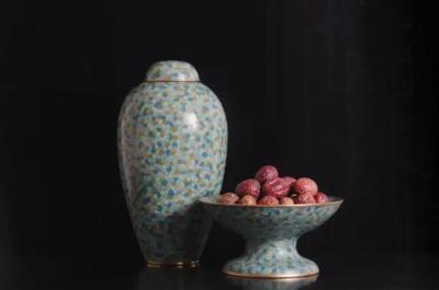 Robert Kuo Baluster Jar and Lid in Azure Colors by Robert Kuo Limited Edition