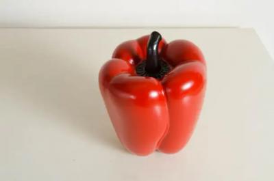Robert Kuo Bell Pepper Red Lacquer by Robert Kuo Hand Repousse Limited Edition