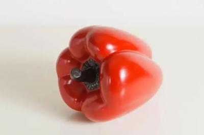 Robert Kuo Bell Pepper Red Lacquer by Robert Kuo Hand Repousse Limited Edition
