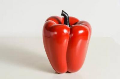 Robert Kuo Bell Pepper Red Lacquer by Robert Kuo Hand Repousse Limited Edition