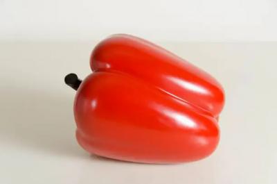 Robert Kuo Bell Pepper Red Lacquer by Robert Kuo Hand Repousse Limited Edition