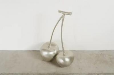 Robert Kuo Cherries White Bronze by Robert Kuo Hand Repousse Limited Edition