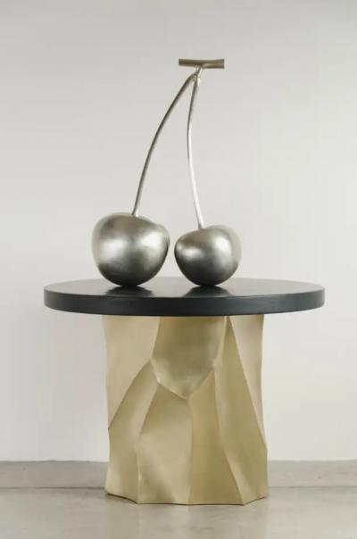 Robert Kuo Cherries White Bronze by Robert Kuo Hand Repousse Limited Edition