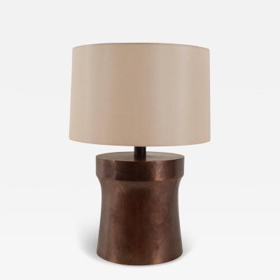 Robert Kuo Contemporary Antiqued Copper Dong Shan Table Lamp by Robert Kuo Limited Edition