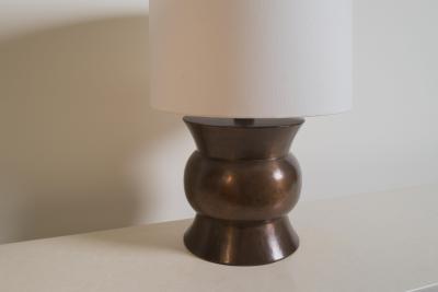 Robert Kuo Contemporary Antiqued Copper Zun Table Lamp by Robert Kuo Limited Edition