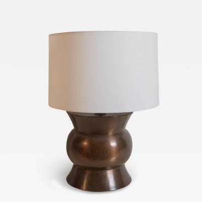 Robert Kuo Contemporary Antiqued Copper Zun Table Lamp by Robert Kuo Limited Edition