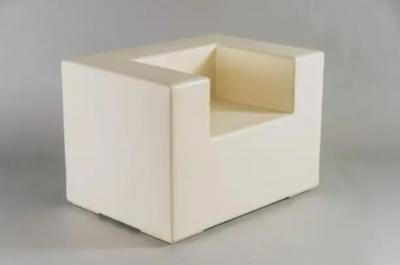 Robert Kuo Contemporary Arm Rest Chair in Cream Lacquer by Robert Kuo Limited Edition