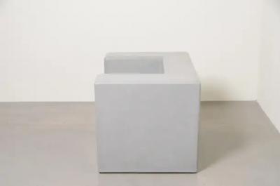 Robert Kuo Contemporary Arm Rest Chair in Grey Lacquer by Robert Kuo Limited Edition