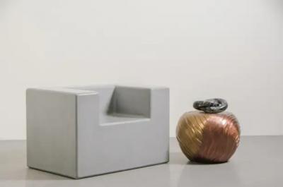 Robert Kuo Contemporary Arm Rest Chair in Grey Lacquer by Robert Kuo Limited Edition