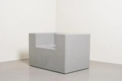 Robert Kuo Contemporary Arm Rest Chair in Grey Lacquer by Robert Kuo Limited Edition