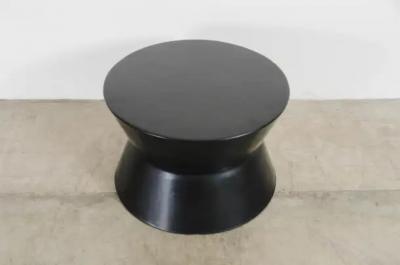 Robert Kuo Contemporary Black Lacquer Drumstool w Waist by Robert Kuo Limited Edition
