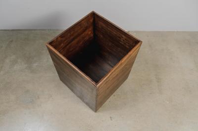 Robert Kuo Contemporary Camphorwood Trunk w Repouss Antiqued Copper Woodgrain Design Lid