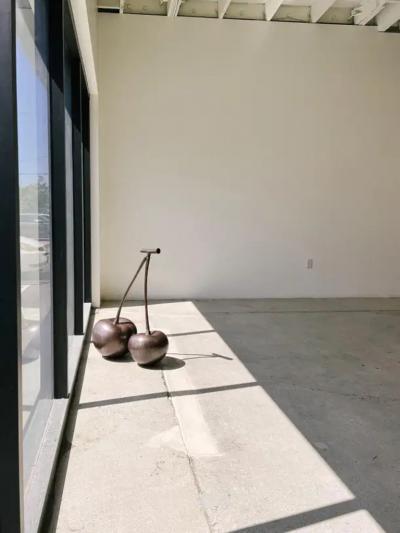 Robert Kuo Contemporary Cherries Sculpture in Dark Antique Copper by Robert Kuo