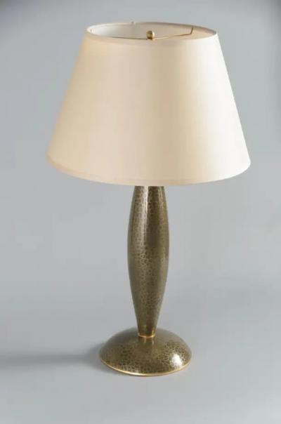 Robert Kuo Contemporary Cloisonn Baluster Lamp in Moss by Robert Kuo Limited Edition