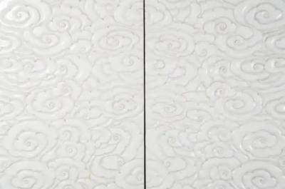 Robert Kuo Contemporary Cloud Armoire in Cream Lacquer by Robert Kuo