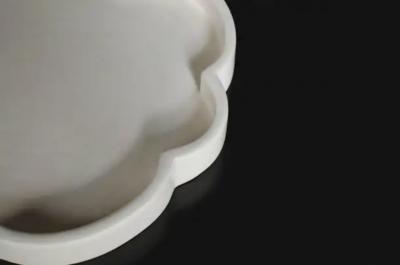 Robert Kuo Contemporary Cream Lacquer Cloud Design Tray by Robert Kuo Limited Edition