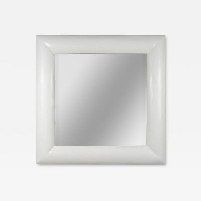 Robert Kuo Contemporary Cream Lacquer Square Mirror by Robert Kuo Limited Edition