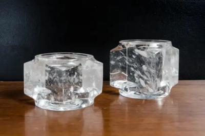 Robert Kuo Contemporary Crystal Zong Candlestand by Robert Kuo Limited Edition