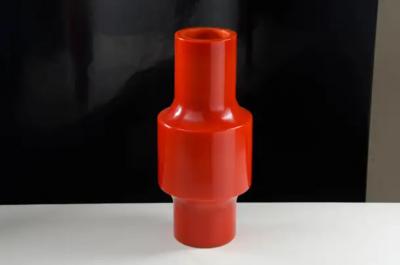 Robert Kuo Contemporary Dai Gu Coral Peking Glass Vase by Robert Kuo Limited Edition
