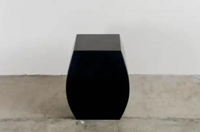 Robert Kuo Contemporary Fang Drumstool in Black Lacquer by Robert Kuo Limited Edition
