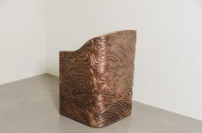 Robert Kuo Contemporary Fei Tian Wen Chair in Repouss Antiqued Copper by Robert Kuo