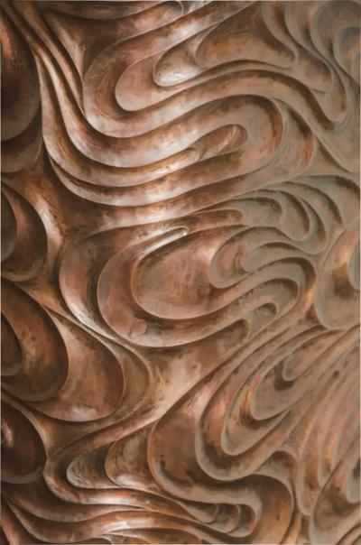 Robert Kuo Contemporary Fei Tian Wen Chair in Repouss Antiqued Copper by Robert Kuo
