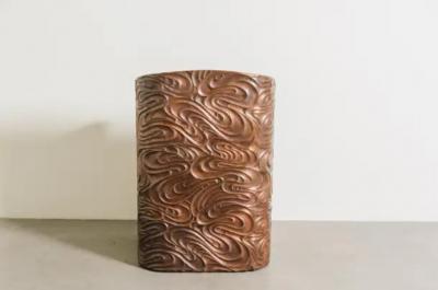 Robert Kuo Contemporary Fei Tian Wen Chair in Repouss Antiqued Copper by Robert Kuo