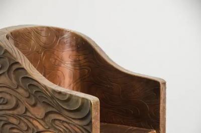 Robert Kuo Contemporary Fei Tian Wen Chair in Repouss Antiqued Copper by Robert Kuo