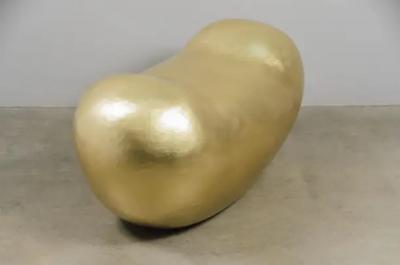 Robert Kuo Contemporary Hand Repouss Bao Seat in Brass by Robert Kuo Limited Edition