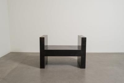 Robert Kuo Contemporary Hand Repouss H Chair in Black Copper Finish by Robert Kuo