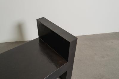 Robert Kuo Contemporary Hand Repouss H Chair in Black Copper Finish by Robert Kuo