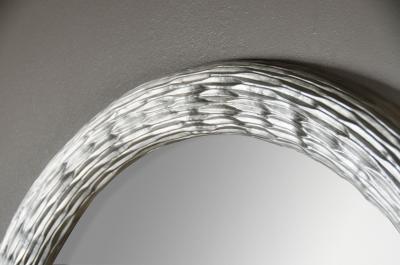 Robert Kuo Contemporary Hand Repouss Ju Wen Mirror in White Bronze by Robert Kuo