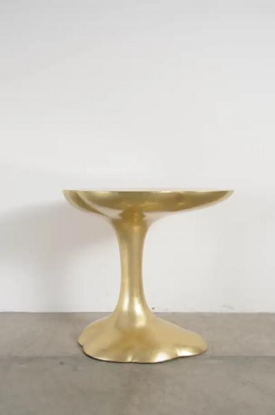 Robert Kuo Contemporary Hand Repouss Nuage Side Table in Brass by Robert Kuo