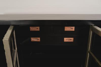 Robert Kuo Contemporary Hand Repouss White Bronze Cloud Design Buffet by Robert Kuo