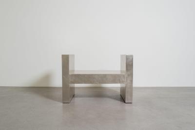 Robert Kuo Contemporary Hand Repouss White Bronze H Chair by Robert Kuo Limited Edition