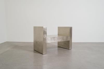 Robert Kuo Contemporary Hand Repouss White Bronze H Chair by Robert Kuo Limited Edition