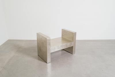 Robert Kuo Contemporary Hand Repouss White Bronze H Chair by Robert Kuo Limited Edition