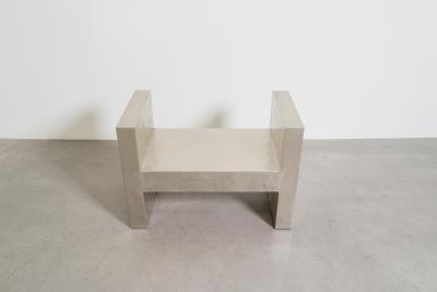 Robert Kuo Contemporary Hand Repouss White Bronze H Chair by Robert Kuo Limited Edition