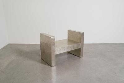 Robert Kuo Contemporary Hand Repouss White Bronze H Chair by Robert Kuo Limited Edition