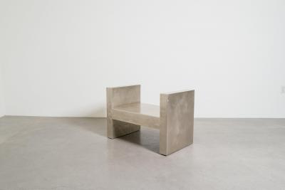 Robert Kuo Contemporary Hand Repouss White Bronze H Chair by Robert Kuo Limited Edition