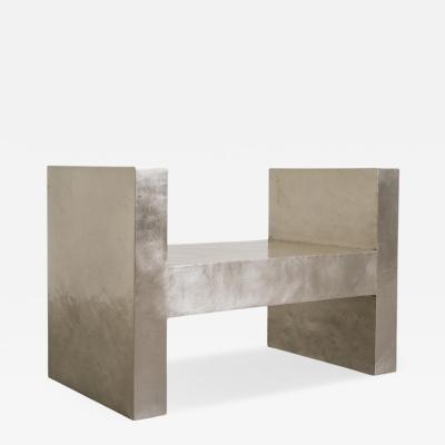 Robert Kuo Contemporary Hand Repouss White Bronze H Chair by Robert Kuo Limited Edition