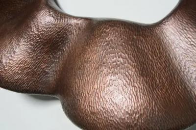 Robert Kuo Contemporary Ji Guan Mirror in Hand Repouss Copper by Robert Kuo