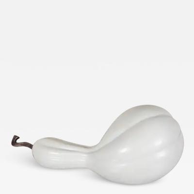 Robert Kuo Contemporary Long Han Gourd Sculpture in Cream Lacquer and Copper by Robert Kuo