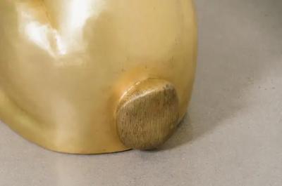Robert Kuo Contemporary Rabbit Sculpture in Brass by Robert Kuo Hand Repouss Limited