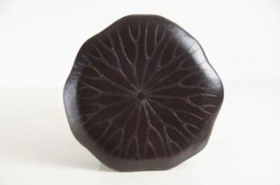 Robert Kuo Contemporary Repouss Lotus Drumstool in Copper by Robert Kuo Limited Edition