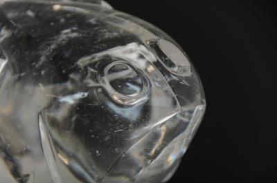Robert Kuo Contemporary Shang Design Carved Frog Sculpture in Crystal by Robert Kuo